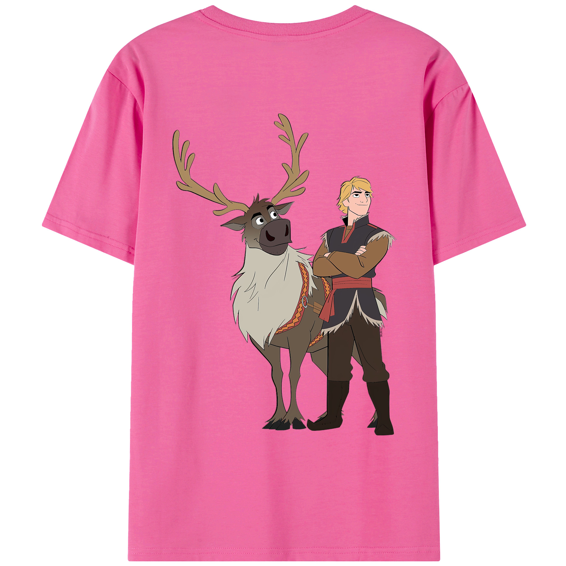 （画像用） アナと雪の女王 アンナ エルサ Frozen Anna Elsa レディース半袖Tシャツ(バックプリント)